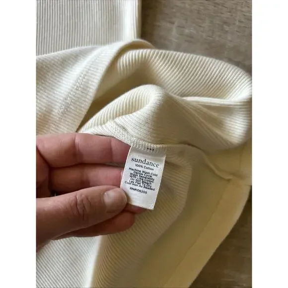 Sundance Ribbed Tank Womens XXL Cream V Neck Sleeveless Basic Layering EUC - Picture 9 of 10